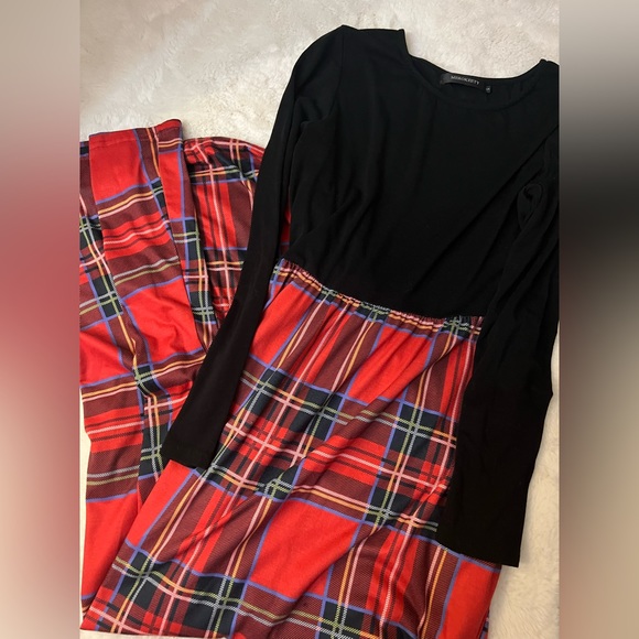 Amazon Plaid Empire Waist Maxi Dress with Pockets - Picture 6 of 6